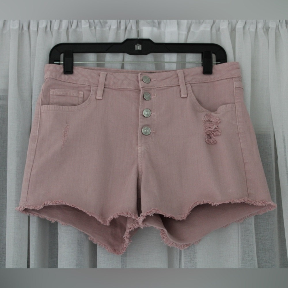 Just USA Pink Frayed Jean Shorts – Size 29